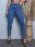 Imagem do Calça Jeans Feminina Snow Power Levanta Bumbum Cos Alto Laycra