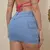 Mini Saia Jeans Feminina Cargo Azul Claro Délavé Premium - loja online