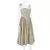 Elegante vestido plissado sem encosto sem mangas feminino, vestido Midi monocrom