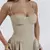 Elegante vestido plissado sem encosto sem mangas feminino, vestido Midi monocrom - loja online