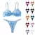 Conjunto de lingerie feminina de 2 peças, renda bordada floral, sexy - comprar online