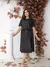 Conjunto Couro Sintetico Blusa Gola Fenda + Saia Mídi Zíper Lateral com Bolso Faca - VIONNA