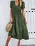 Vestido Casual com Decote em V Manga Curta - loja online