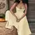Imagem do Elegante vestido plissado sem encosto sem mangas feminino, vestido Midi monocrom