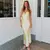Imagem do Vestido de cetim com decote em V