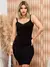 Vestido Curto Tricot Alça Fenda Elastano - comprar online
