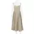 Elegante vestido plissado sem encosto sem mangas feminino, vestido Midi monocrom