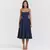 Elegante vestido plissado sem encosto sem mangas feminino, vestido Midi monocrom - VIONNA