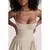 Imagem do Elegante vestido plissado sem encosto sem mangas feminino, vestido Midi monocrom