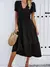 Vestido Casual com Decote em V Manga Curta - VIONNA