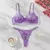 Conjunto de lingerie feminina de 2 peças, renda bordada floral, sexy - loja online