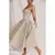 Elegante vestido plissado sem encosto sem mangas feminino, vestido Midi monocrom