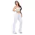 Calça Flare Feminina Jeans Com Licra Cintura Alta Branca - VIONNA