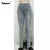 Calça Jeans de cintura diagonal rasgada para mulheres - VIONNA
