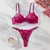 Imagem do Conjunto de lingerie feminina de 2 peças, renda bordada floral, sexy