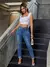 Imagem do Calça Jeans de cintura diagonal rasgada para mulheres