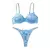 Conjunto de lingerie feminina de 2 peças, renda bordada floral, sexy na internet