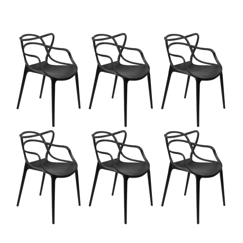 Kit 6 Cadeiras Allegra Preto - comprar online