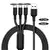 3 em 1 carregador usb cabo de carregamento rápido tipo c micro lightNING multi