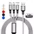 3 em 1 carregador usb cabo de carregamento rápido tipo c micro lightNING multi