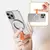 Suporte de telefone com anel magnético MagSafe com cabo de silicone Suporte giratório