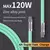 120w 6a carga super rápida pd tipo c cabo de silicone líquido carga rápida 1m