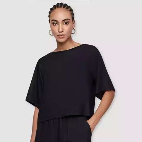 Blusa Com Manga Longa Viscose Dzarm - comprar online