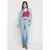 Top Cropped Ajustado Dzarm Alças Largas - Rosa na internet