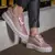 Tênis Casual Feminino Glitter Cano Curto Com Cadarço De Cetim 605-GG - comprar online
