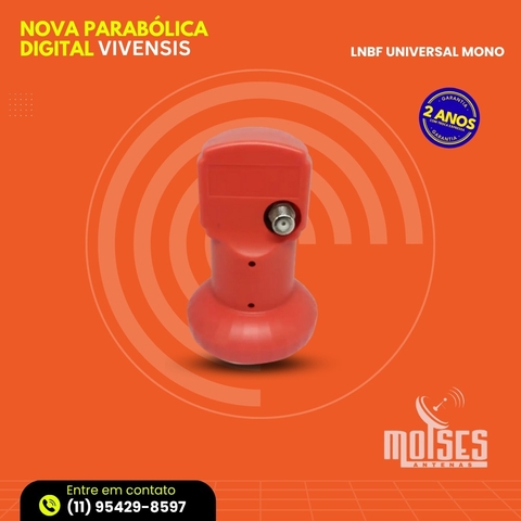 LNBF Mono KU Universal Vivensis VILKUV02 para Antena Parabólica com Alta Definição - comprar online