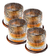 Vasos Whisky Giratorio 360 Y Base De Madera Rayitas X 4 Unidades