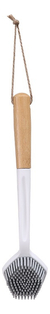Cepillo De Limpiar De Silicona Hexagonal Con Mango De Bamboo