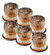 Vasos Whisky Giratorio 360 Y Base De Madera Rayitas X 6 Uni