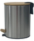 Cesto De Basura Redondo Acero Con Pedal Y Tapa De Bamboo 5lt - comprar online