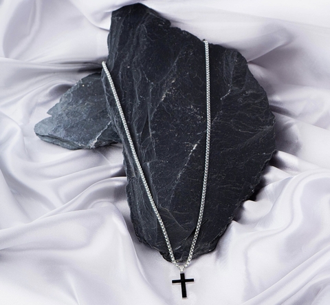 Cadena Hombre Cruz Negra