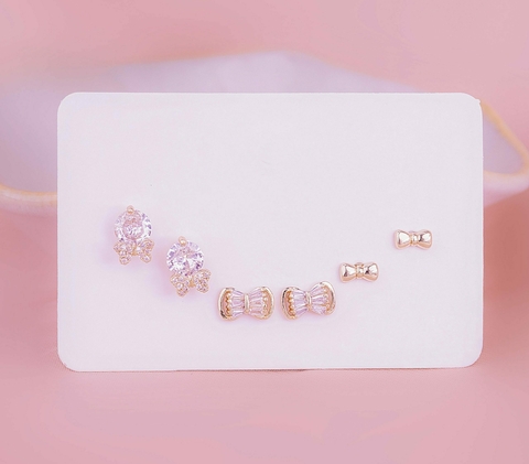 Set X 3 Topitos Moños Dorados