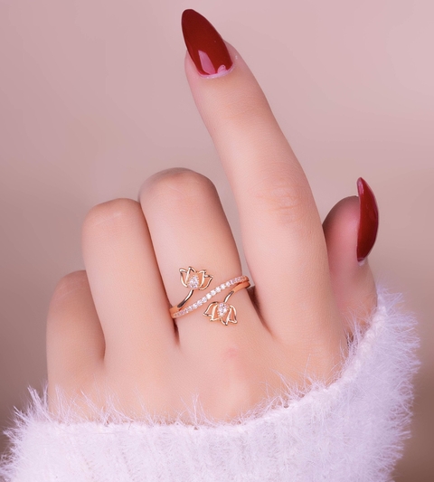 Anillo Loto Dorado