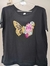 Remera lentejuelas Mariposa/Flor