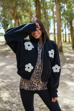 campera bomber de polar - sport fashion