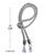 Cordão Cinza c/Pingente Cristal com detalhe Prata (1un)