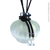 Cordão Preto c/Pingente Cristal com detalhe Prata (1un) - comprar online