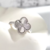 Anillo trébol plateado trébol