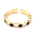 Anillo esmaltado dorado ajustable laminado oro 18k/goldfilled con microcircones - comprar online