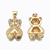 Dije colgante osito laminado oro 16 quilates oso con microcircones