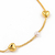 Pulsera dorada con corazones y perlas blancas - comprar online