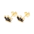 Par de aritos coronas dorados laminados en oro 18k/goldfilled con circones - comprar online
