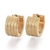 PAR DE AROS CUBANOS DORADOS HUGGIES ARENADOS CON RAYAS - comprar online