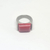 Anillo acero quirúrgico 316 con piedra roja cuadrada