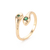 Anillo ajustable de serpiente con circones verdes laminado oro 18k/goldfilled - comprar online