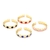 Anillo esmaltado dorado ajustable laminado oro 18k/goldfilled con microcircones